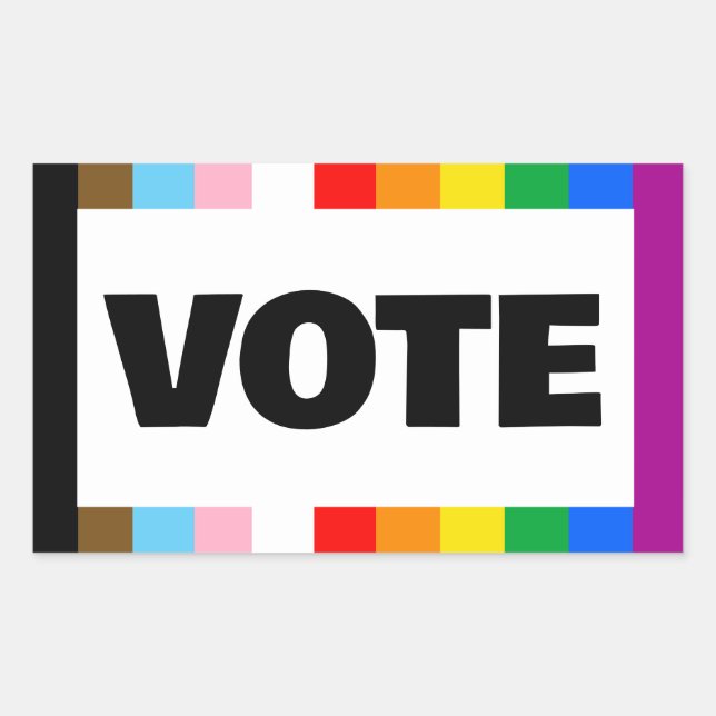 Sticker Rectangulaire Vote pour les droits LGBTQ+ (Devant)