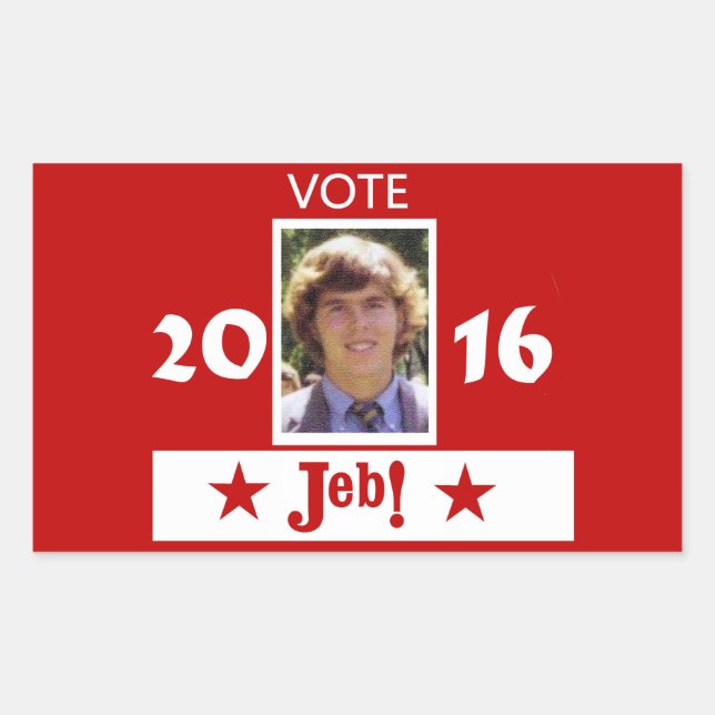 Sticker Rectangulaire Vote pour Young Jeb en 2016 (Devant)