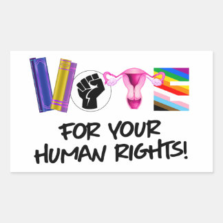 Sticker Rectangulaire Votez pour vos Droits de l'Homme
