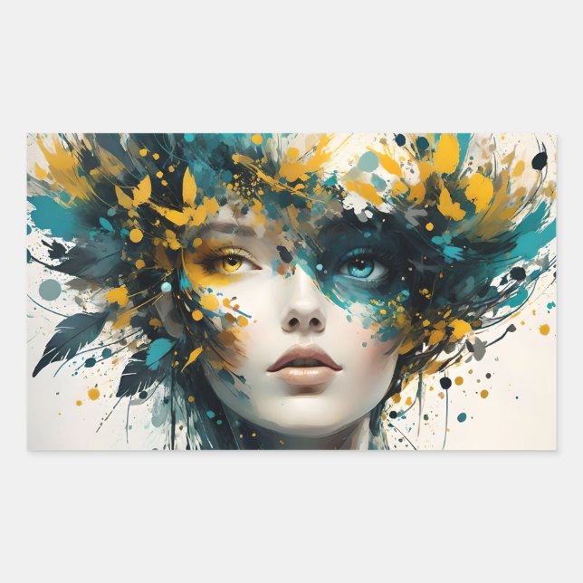 Sticker Rectangulaire Votre créativité avec un Art numérique remarquable (Devant)