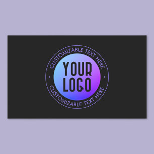 Sticker Rectangulaire Votre logo et dégradé ombré bleu et violet moderne