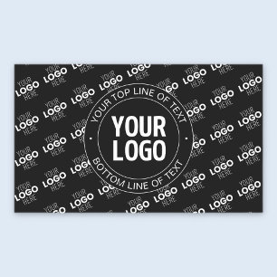 Sticker Rectangulaire Votre logo et texte personnalisable avec motif de
