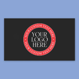 Sticker Rectangulaire Votre logo ou autre image Noir Rouge & Blanc