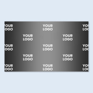 Sticker Rectangulaire Votre logo simple répétitif Dégradé noir et gris