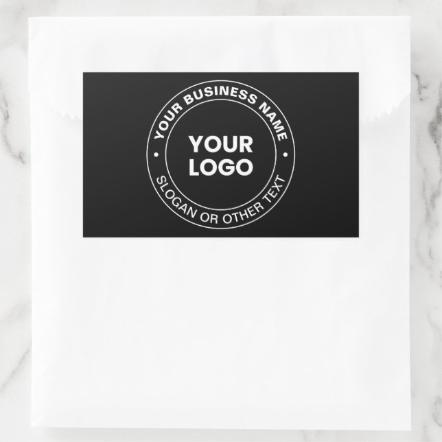 Sticker Rectangulaire Votre logo | Texte et éléments modernes modifiable (Sac)