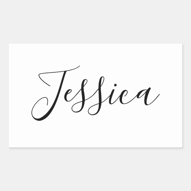 Sticker Rectangulaire Votre nom | Écriture élégante (Devant)