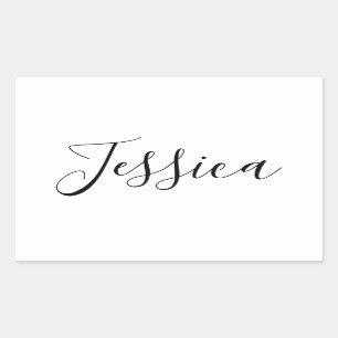 Sticker Rectangulaire Votre nom   Écriture élégante
