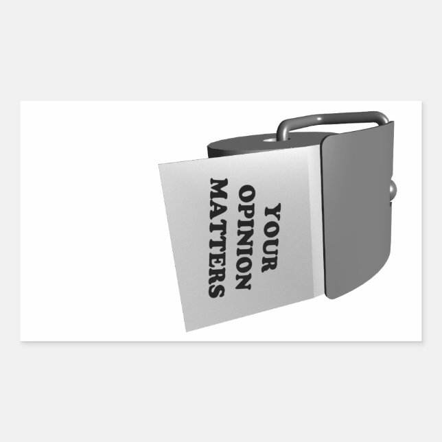 Sticker Rectangulaire Votre opinion compte (Devant)