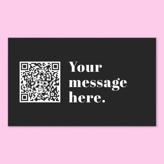Sticker Rectangulaire Votre propre code QR téléchargé & Texte Rétro Modi (Créateur téléchargé)