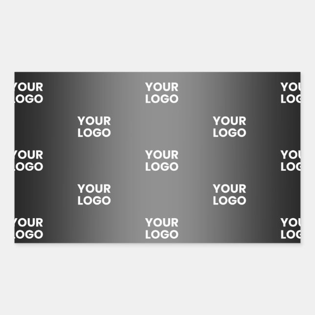 Sticker Rectangulaire Votre simple logo répétitif | Gradient noir et gri (Devant)