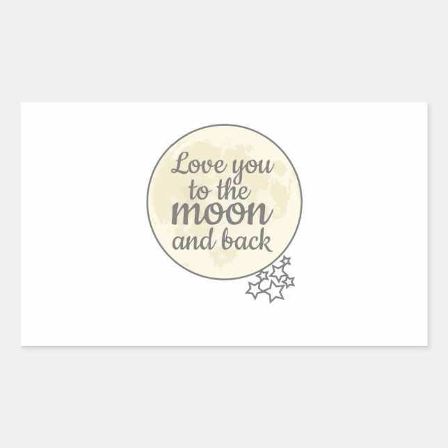 Sticker Rectangulaire Vous Aimez À La Lune Et À L'Arrière (Devant)