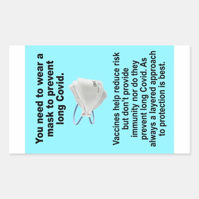 Sticker Rectangulaire Vous devez porter un masque pour éviter les autoco (Devant)