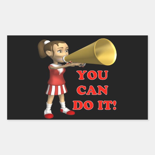 Sticker Rectangulaire Vous Pouvez Le Faire (Devant)