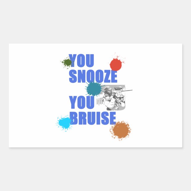 Sticker Rectangulaire Vous Snooze Vous Bruise Paintball Woodsball Cadeau (Devant)