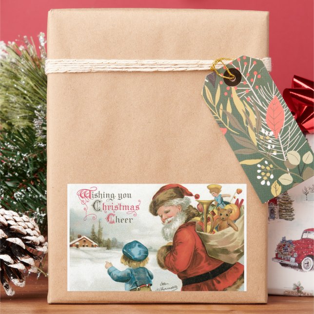 Sticker Rectangulaire Vous souhaitant la joie de Noël par Ellen Clapsadd (vacances)