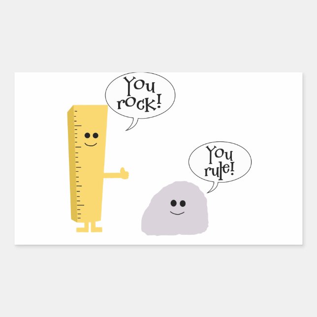 Sticker Rectangulaire Vous vous basculez règle (Devant)