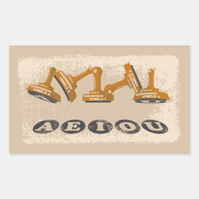 Sticker Rectangulaire Vowels AEIOU Grammaire (Devant)