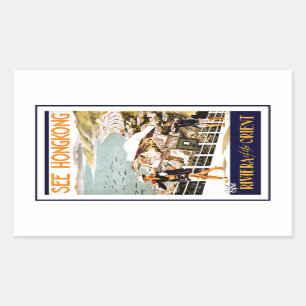 Sticker Rectangulaire Voyage Hong Kong la Riviera de l'Orient