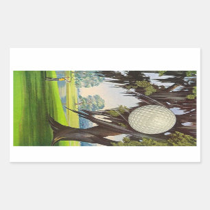 Sticker Rectangulaire Voyages jouants au golf de voyage d'autocollants