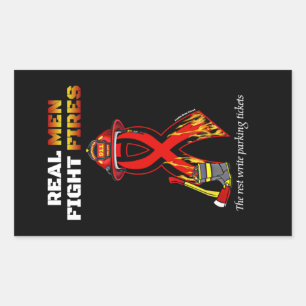 STICKER RECTANGULAIRE VRAIS HOMMES COMBATTANTS