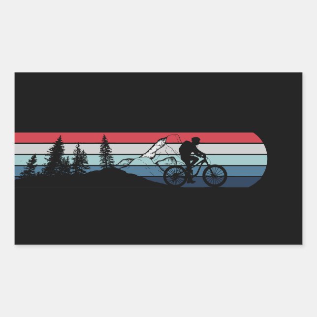 Sticker Rectangulaire VTT Downhill Vélos de Montagne (Devant)