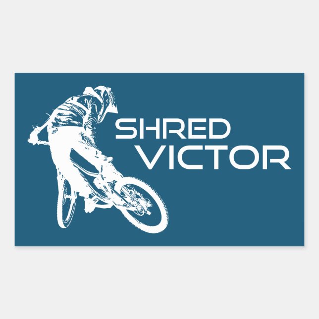 Sticker Rectangulaire VTT Shred Victor Idaho (Devant)