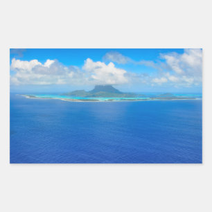 Sticker Rectangulaire Vue aérienne sur Bora Bora rectangulaire autocolla