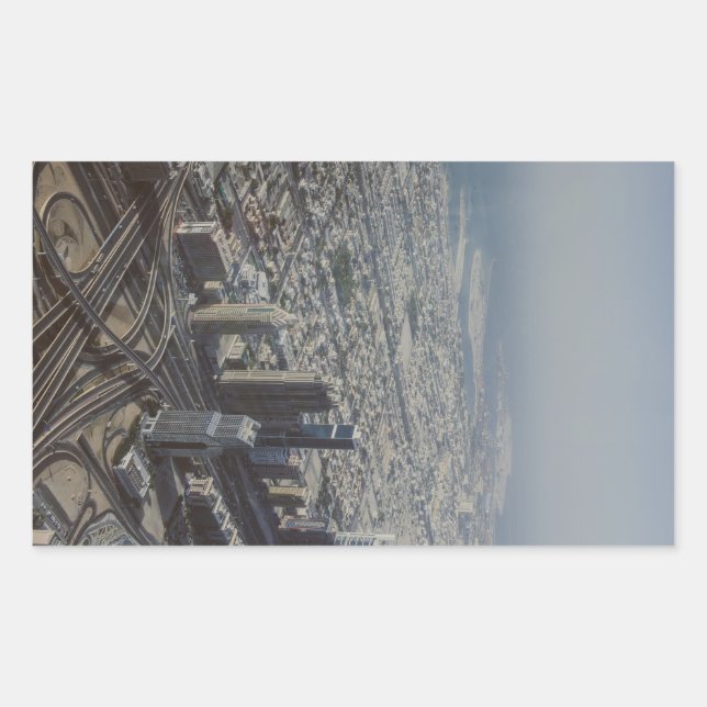 Sticker Rectangulaire Vue de Burj Khalifa, Dubaï (Devant)