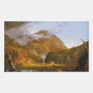 Sticker Rectangulaire Vue du col de la montagne