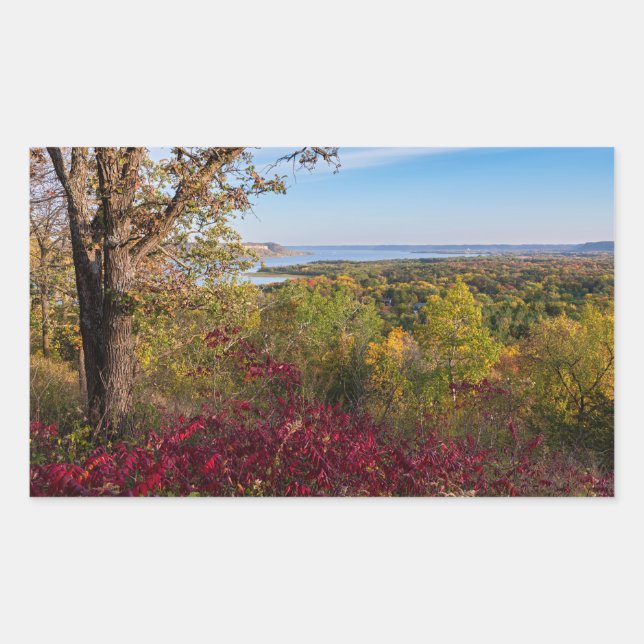 Sticker Rectangulaire vue du lac pepin du parc d'état frontenac (Devant)