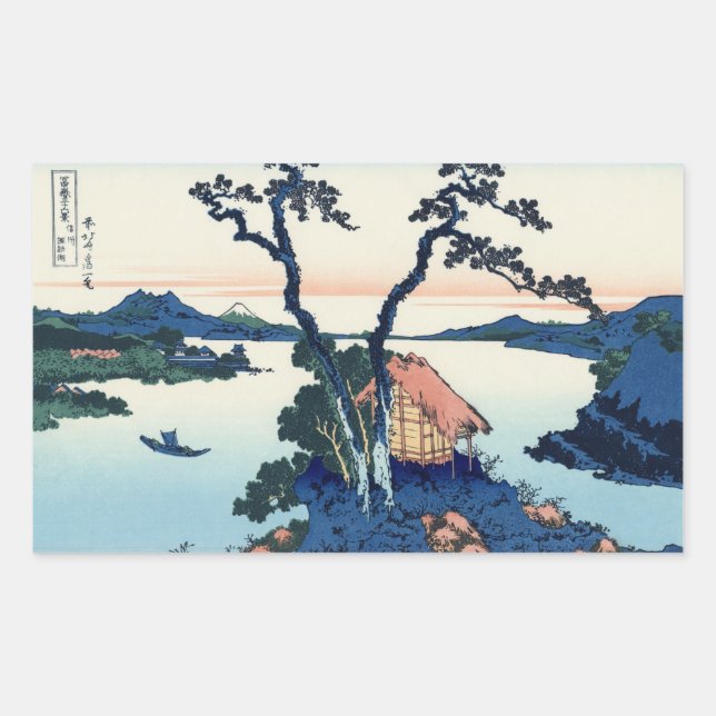 Sticker Rectangulaire Vue du mont Fuji 35 (Devant)
