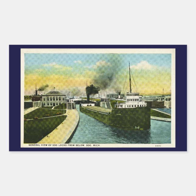 Sticker Rectangulaire Vue générale des verrous de Soo depuis le bas, Soo (Devant)