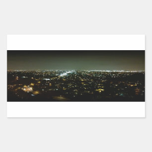 Sticker Rectangulaire Vue magnifique sur la ville Lumières de la nuit