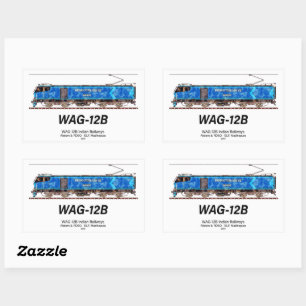 Sticker Rectangulaire WAG-12B Locomotive. Train de marchandises des chem