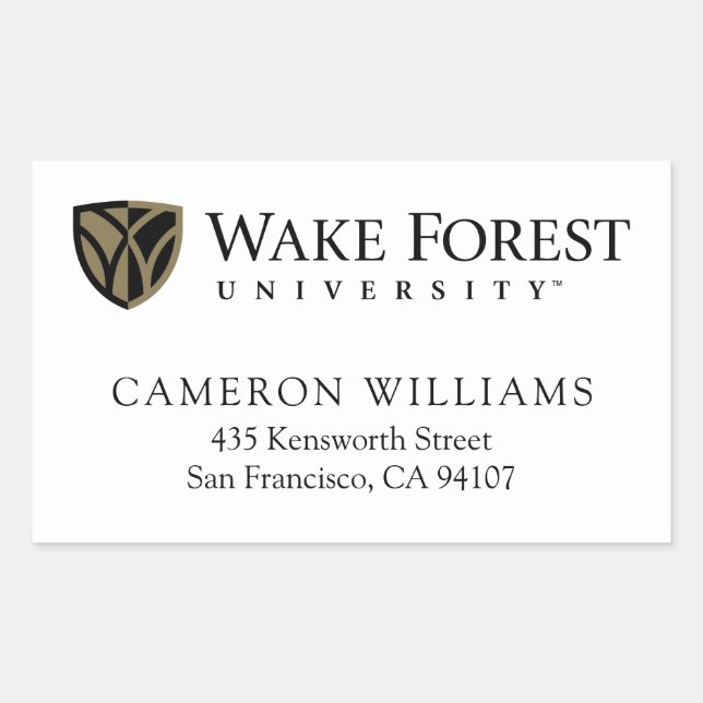 Sticker Rectangulaire Wake Forest University Wordmark (Devant)