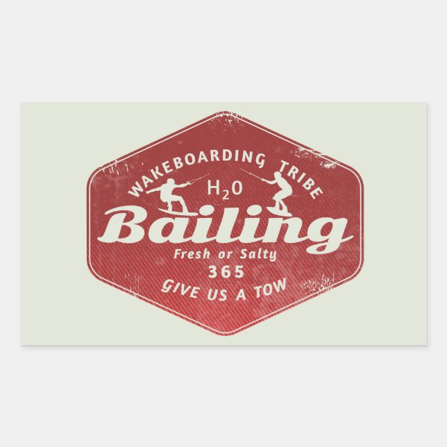 Sticker Rectangulaire Wakeboard Wakeboard (Devant)