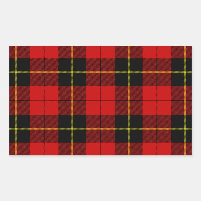 Sticker Rectangulaire Wallace tartan rouge noir plaid (Devant)