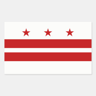 Sticker Rectangulaire Washington DC/D.C. District Columbia États-Unis