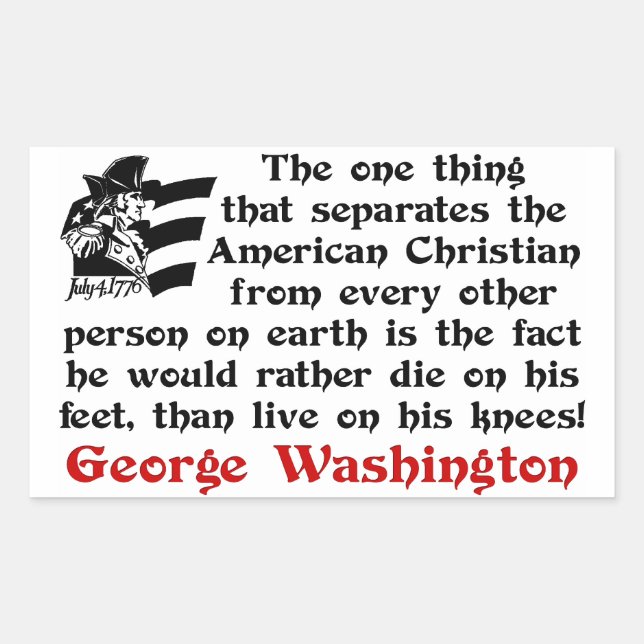 Sticker Rectangulaire Washington : Le chrétien américain (Devant)