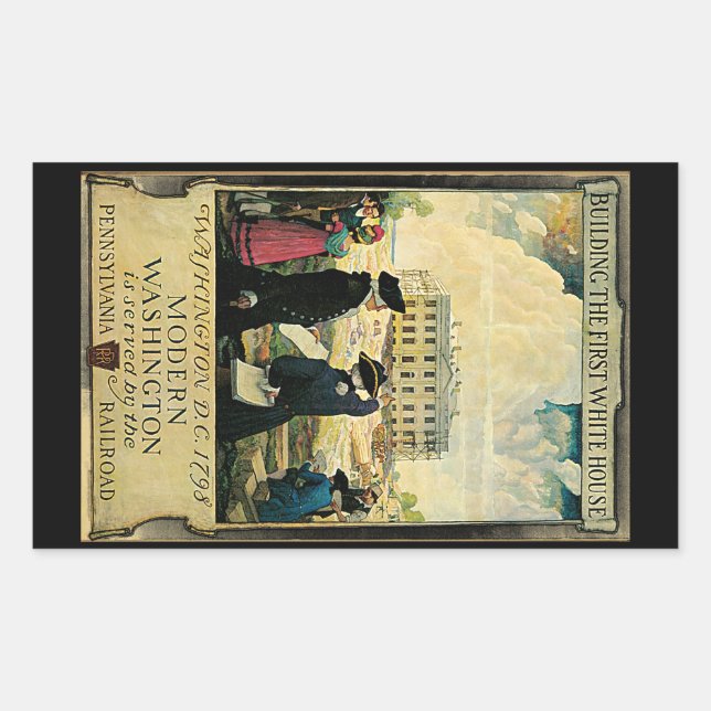 Sticker Rectangulaire Washington moderne (Devant)