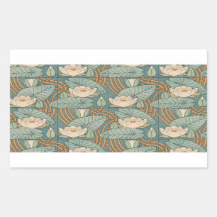 Sticker Rectangulaire Water Lys Lily Art Nouveau Nature