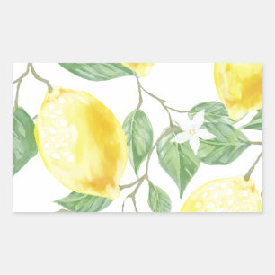 Sticker Rectangulaire Watercolor Lemon