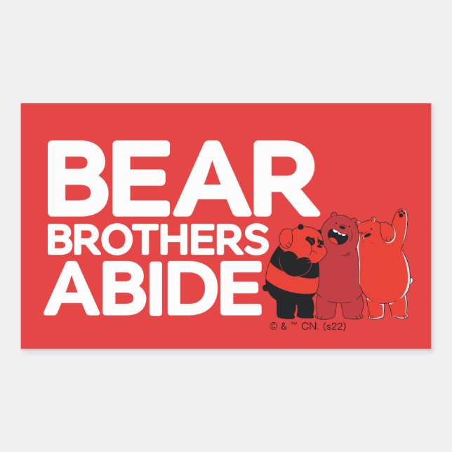 Sticker Rectangulaire We Bare Bears - Bear Brothers Abide (Devant)