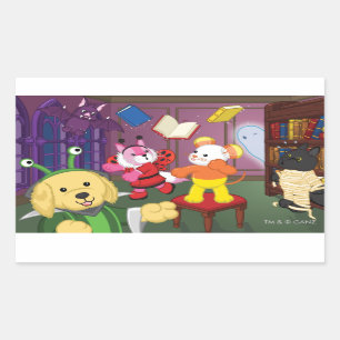 Sticker Rectangulaire Webkinz Salle De Lecture Halloween