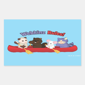 Sticker Rectangulaire Webkinz | Webkinz Règles du voyage en canoë