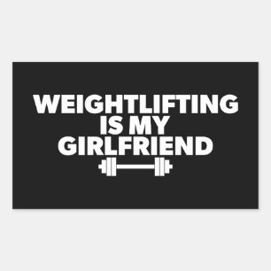 Sticker Rectangulaire Weightlifting Is My Girfriend - Entraînement amusa