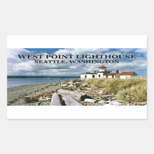 Sticker Rectangulaire West Point Lighthouse, Seattle Washington