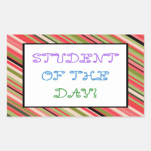 Sticker Rectangulaire Whimsy "ÉTUDIANT DU JOUR !"Autocollant