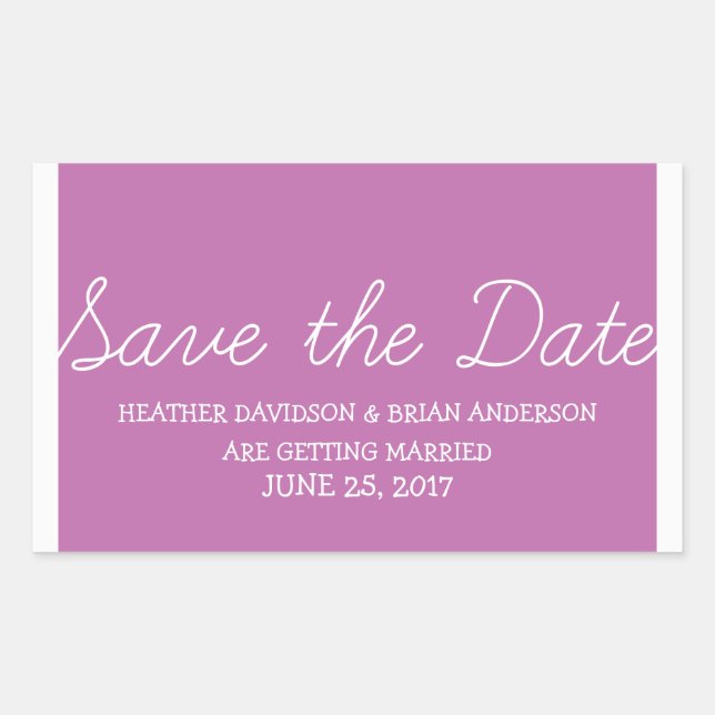 Sticker Rectangulaire Whimsy Save the Date Stickers, Fuchsia (Devant)