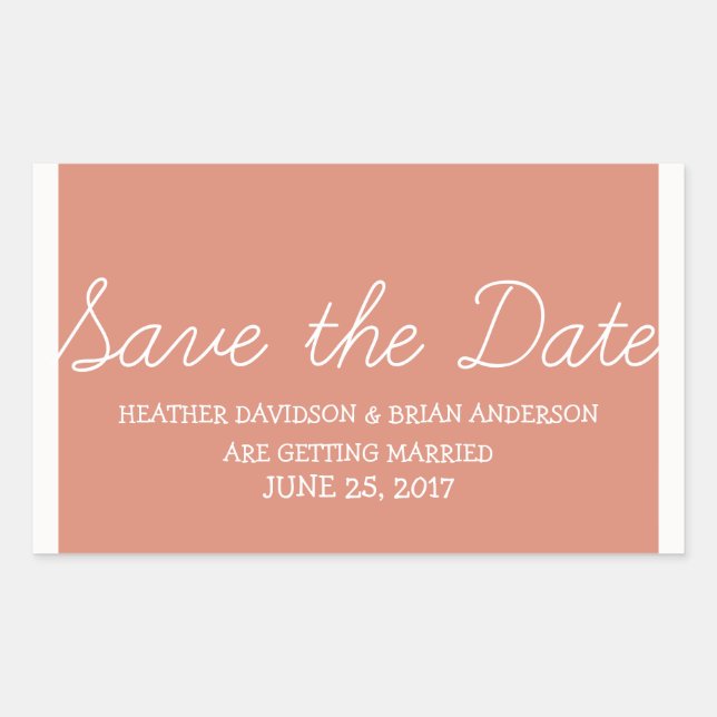 Sticker Rectangulaire Whimsy Save the Date Stickers, Orange (Devant)